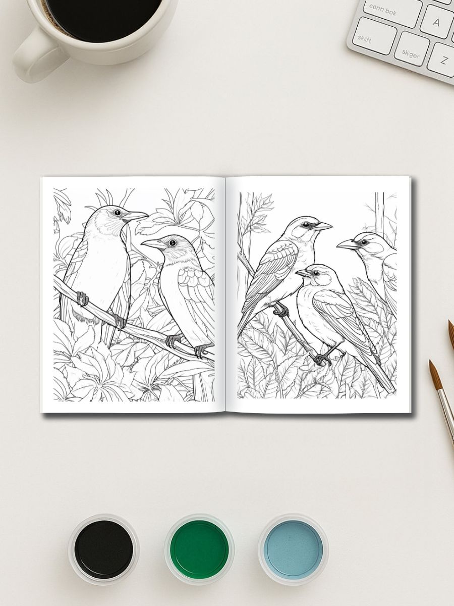 Birdsong Nature – 10 Tranquil Bird Coloring Pages - Image 2