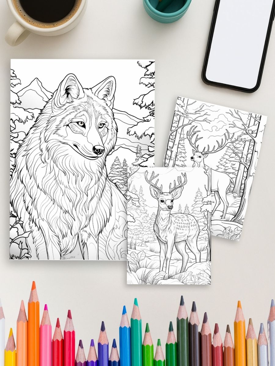 Winter Whiskers – 130 Winter Animal Coloring Pages - Image 4